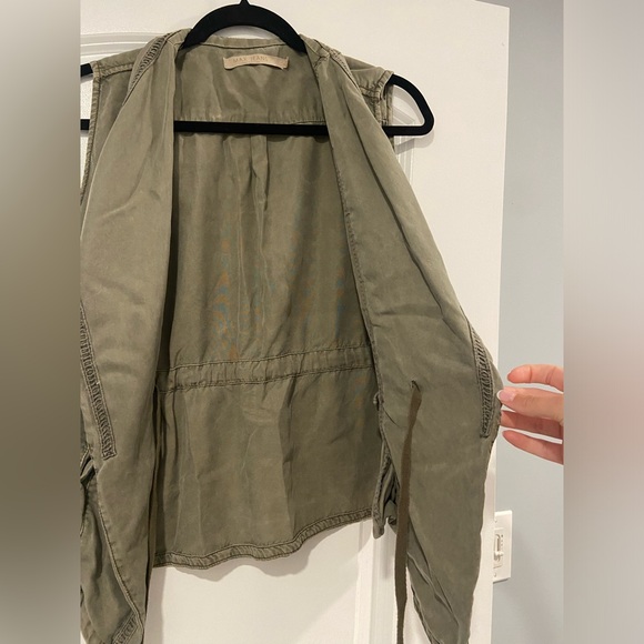 Women's Max Jeans Army/Utility Green Vest with Tie Waist Size XS - Picture 3 of 4